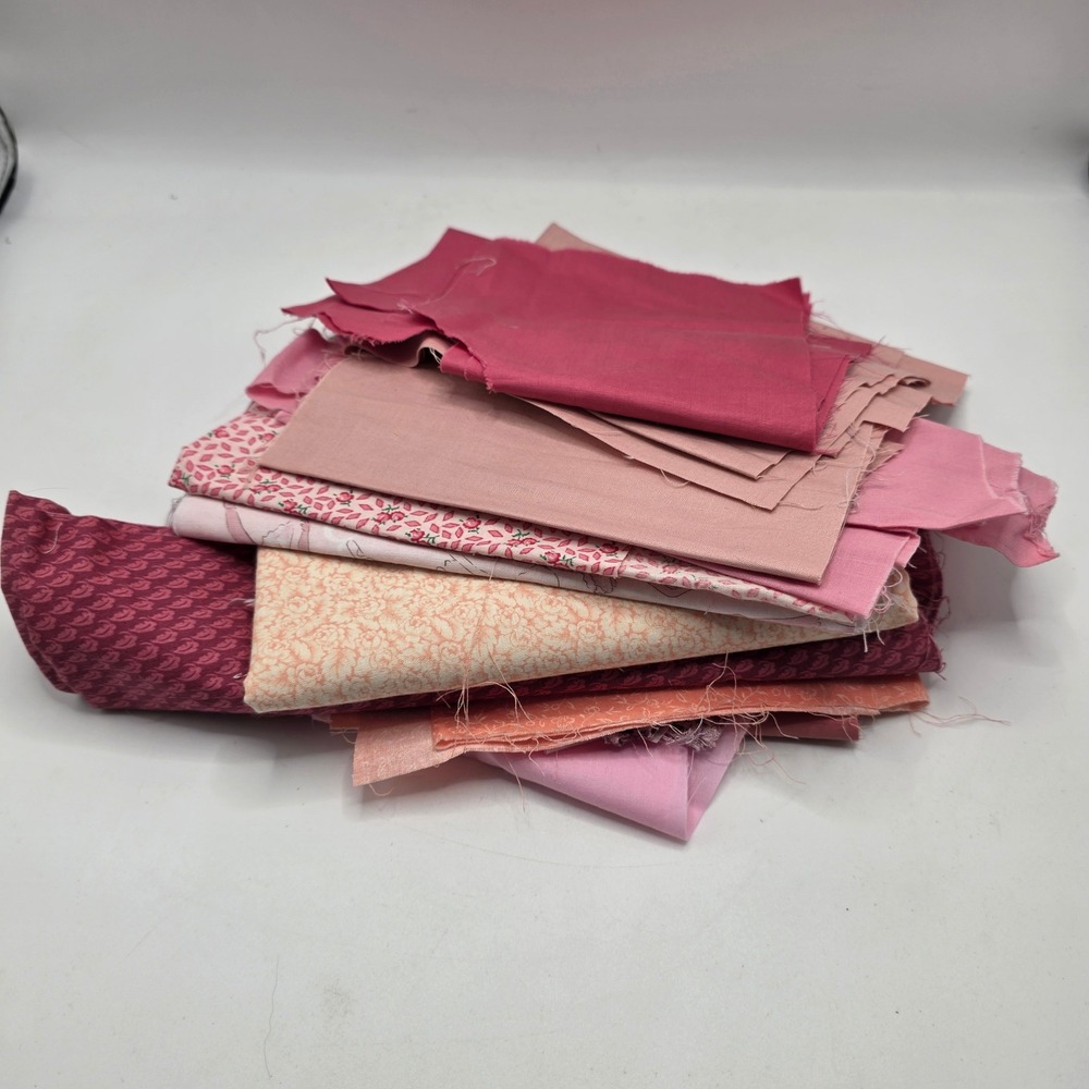 Fabric Remnant Bundle Pink Floral Ballerina Quilt Scraps Shabby Chic DIY